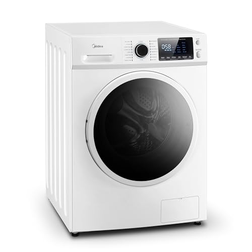 Midea 24 Inch Washer and Dryer Combo, All in One Washer and Dryer 2.7 cu.ft 26lbs, Ventless Washing Machine, Steam Care, Overnight Dry, 1400 RPM, 16 C