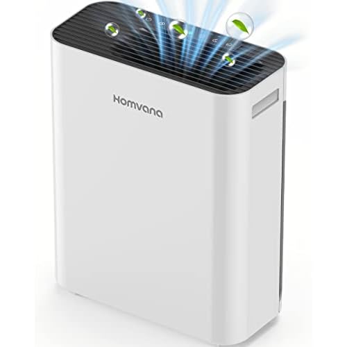 Homvana Air Purifier for Home Larger Room Bedroom, H13 True HEPA Air Filter Purifiers Cleaner, with Auto Mode, Quality Indicator, SilentAir Tech, Ozon