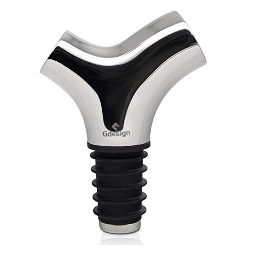 Gcurtain Stainless Steel Wine Topper Stoppers, Wine Saver with Silicone, Triangular Wine Bottle Stopper, Sliver Wine Stopper A