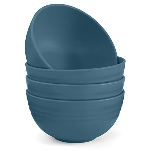 Odoland Cereal Bowls 4 Pieces, Unbreakable and Reusable Lightweight Bowl for Rice Noodle Soup Snack Salad Fruit Dishwasher Safe, Microwave Safe for Fa