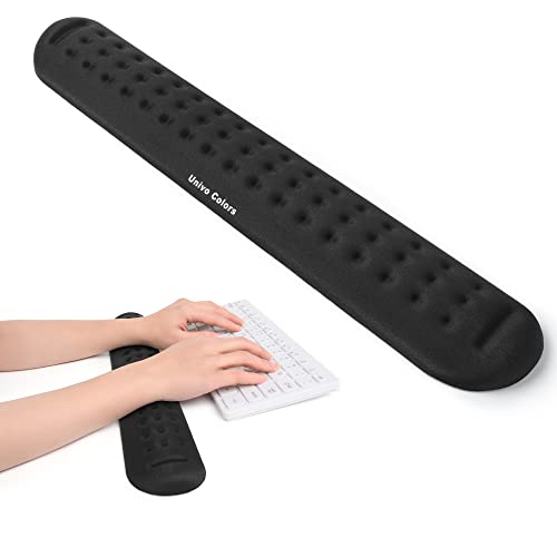 Univo Colors Black Superfine Memory Foam Keyboard Wrist Rest Soft Gel Ergonomic Wrist Support Pad for Computer, Laptop, Office, Gaming, Typing Keyboar