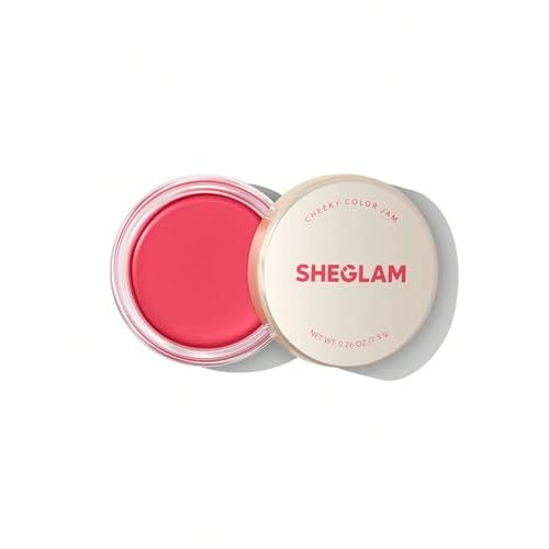 SHEGLAM Cheeky Color Jam-Carnation Dreams 6 Shades Multi-Use Cream Blush Lip Cream Matte Highly Pigmented Natural Blush Powder Face Makeup-Watermelon