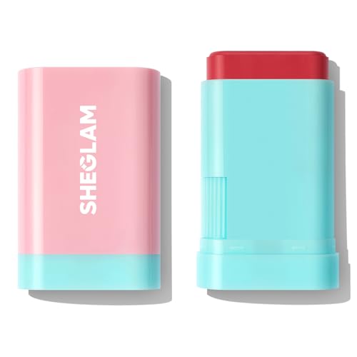 SHEGLAM Glass Glow Blush Stick Cream for Cheek and Lip, Waterproof Hydrating Tinted Solid Moisturizer Blendable Natural Grow Nude Face Blush Makeup-Ch