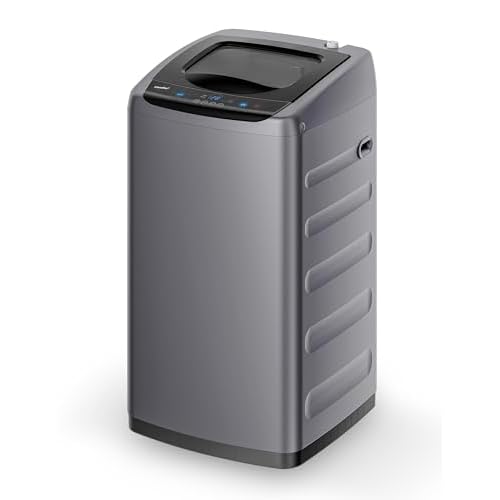 Comfee Portable Washing Machine, 0.9 cu.ft Compact Washer With LED Display, 5 Wash Cycles, 2 Built-in Rollers, Space Saving Full-Automatic Washer 0.9c