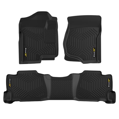 G-PLUS TPE Floor Mats Liners Fit Chevy Silverado & GMC Sierra 1500 Crew Cab 2007-2013-2500 3500 Crew Cab 2007-2014,Cargo Liners All Weather Full Cover