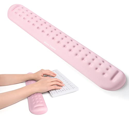 UnivoColors Pink Superfine Memory Foam Keyboard Wrist Rest Soft Gel Ergonomic Wrist Support Pad for Computer, Laptop, Office, Gaming, Typing Keyboard