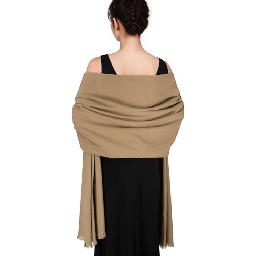 SWAT PANY Pashmina shawls and wraps for Evening Dresses Scarf for Women Winter Shawl Wraps for Women Weedings Camel-8