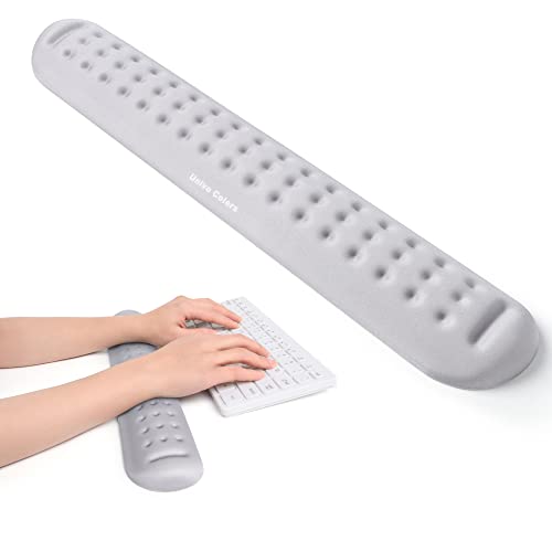 Univo Colors Gray Superfine Memory Foam Keyboard Wrist Rest Soft Gel Ergonomic Wrist Support Pad for Computer, Laptop, Office, Gaming, Typing Keyboard