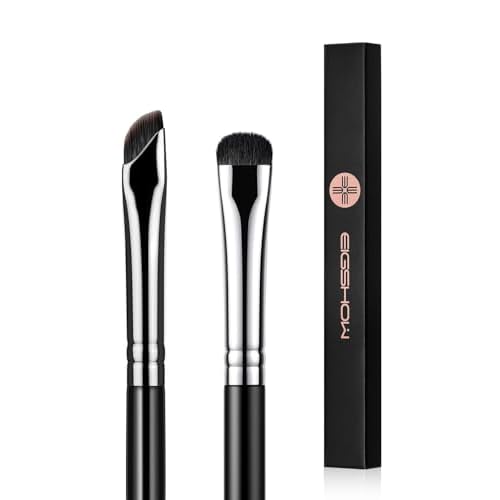 EIGSHOW Eyeliner Brush Eyeshadow Brush, Makeup Brush Set for Fine Angled Liner Eyeshadow Smudge Eyebrows, Black (E865&E806)