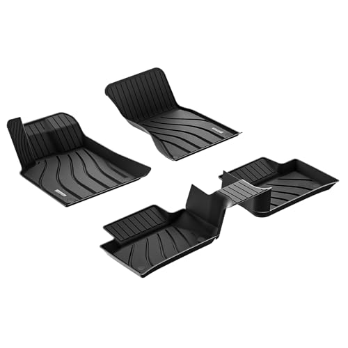 3W Floor Mats Compatible for Porsche Macan 2014-2025 TPE All Weather Custom Fit Floor Liner 1st and 2nd Row Car Mats Black Porsche Macan 14-25 Floor M