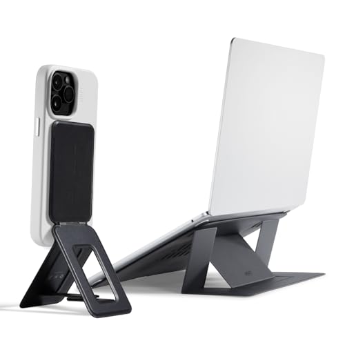 MOFT Phone Tripod Stand Jet Black & Invisible Laptop Stand fits 13"+ Tablets & 15"+ Laptops Jet Black