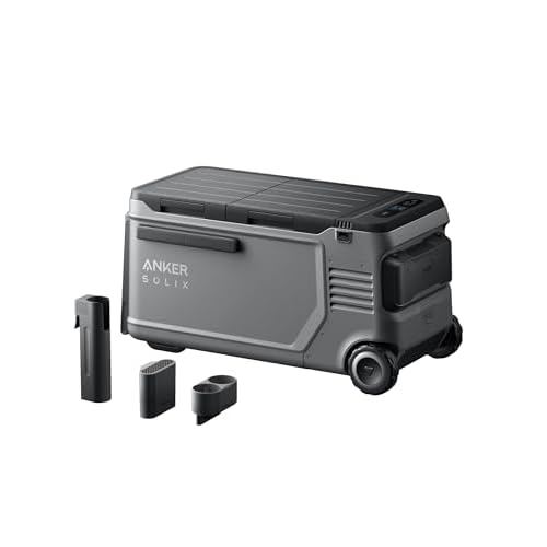 Anker SOLIX EverFrost 2 58L Cooler with Road Trip Kit, 61 qt Car Refrigerator, Electric Cooler with 288Wh Battery, Powered by AC-DC or Solar, for Camp