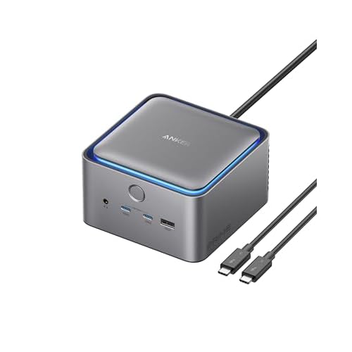 Anker Prime TB5 Docking Station, 14 Ports Thunderbolt 5 Docking Station mit 140W Max. Laden, 120 Gbit-s max. Transfer, LED-Beleuchtung, Kühlsystem, b