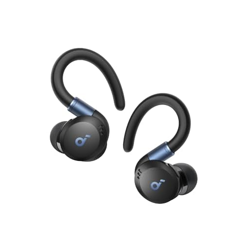 soundcore Sport X20 by Anker, True-Wireless Workout Earbuds, Rotatable and Extendable Ear Hooks, Noise Cancelling, Deep Bass, IP68 Waterproof, Sweatpr