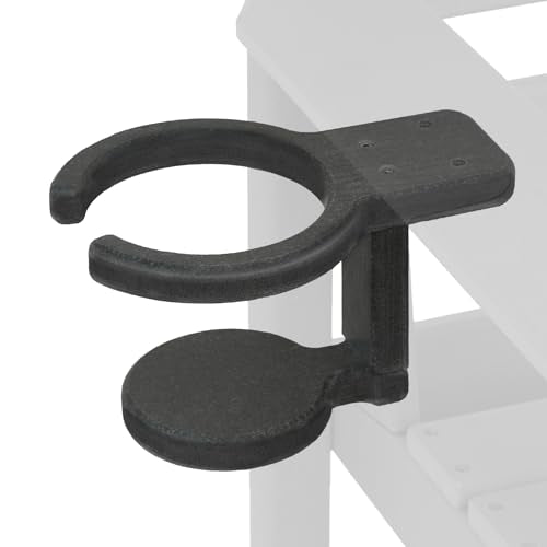 Universal Poly Cup Holder for Adirondack Chairs – Weatherproof, Durable Drink Holder for Resin or Plastic Outdoor Furniture – Easy to Install, Stu