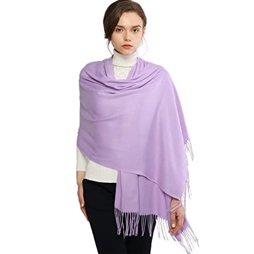 RIIQIICHY Women's Scarf Pashmina Shawls and Wraps for Evening Dress Bridesmaid Wedding Bridal Winter Warm Long Large Scarves Lavender