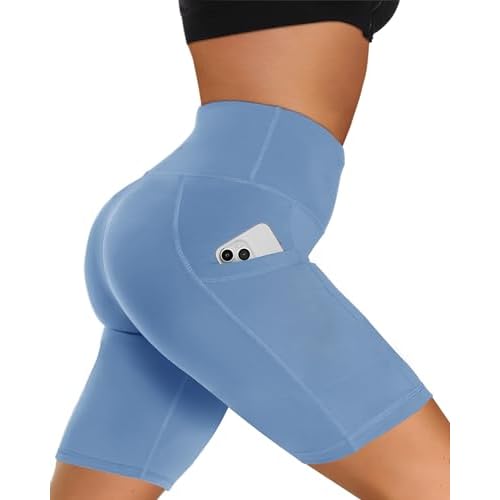 Biker Shorts Women with Pockets - 3"-5"-8" High Waisted Soft Tummy Control Workout Shorts for Yoga Athletic Gym Black X-Small 3 IN