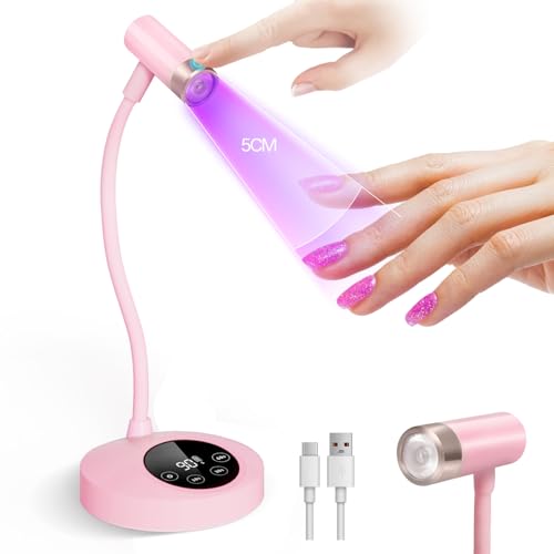 krofaue 12W UV Nail Lamp - Professional Auto-Sensing Nail Dryer with 4 Timers, Touch Buttons Rechargeable UV Light for Gel Nails Polish for Home DIY M