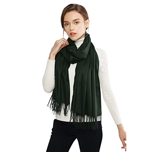 RIIQIICHY Women's Scarf Pashmina Shawls and Wraps for Evening Dress Bridesmaid Wedding Bridal Winter Warm Long Large Scarves Army Green
