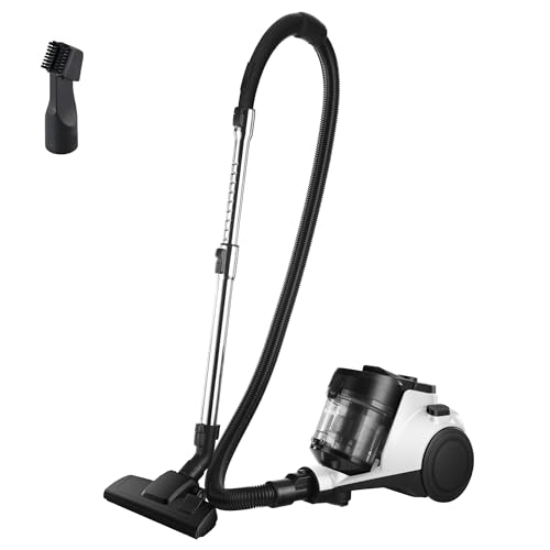 Eureka Bagless Canister Vacuum Cleaner, 1100W High Power Vacuum Cleaner for Carpets and Hard Floors HEPA Filter Extension Tube 2-in-1 Crevice Tool Flo