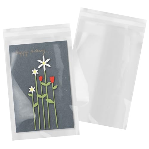 iMailer - 100 Count - 6" x 9" Cellophane Bags Self Sealing - Resealable Clear Poly Cello Bags for A7 A8 A9 Cards & Envelopes, Bakery, Cookies, Treats