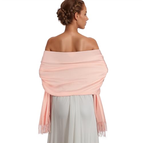 Pashmina Shawl Wraps for Women Large Winter Scarf Soft Shawls and Wraps for Evening Dresses Shawl for Wedding Blush Pink