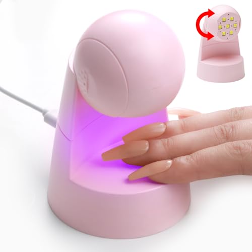 UV Light for Nails, Mini Nail Cure Light, USB Nail Dryer for Fast Curing,16W Portable Mini Nail U V Lamp for Gel Nail(Pink)