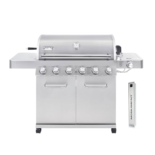 Monument Grills 77352 6-Burner Stainless Steel Cabinet Style Propane Gas Grill with Smoke Box(2 Items)