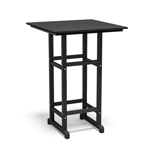 Balcony High Adirondack Bar Table,HDPE All-Weather Outdoor Furniture for Patio Backyard Poolside -Black 1 Bar Table Black