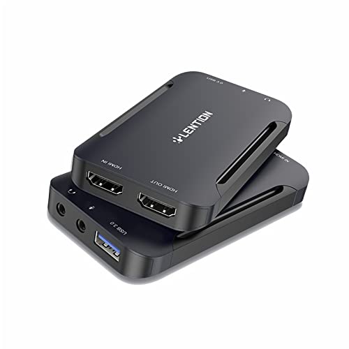 LENTION USB 3.0 HDMI Video Capture Card,1080p60 HD Video Streaming and Game Capturing, HDMI Passthrough, Work with OBS, Xbox, PS4, Switch for Live Bro