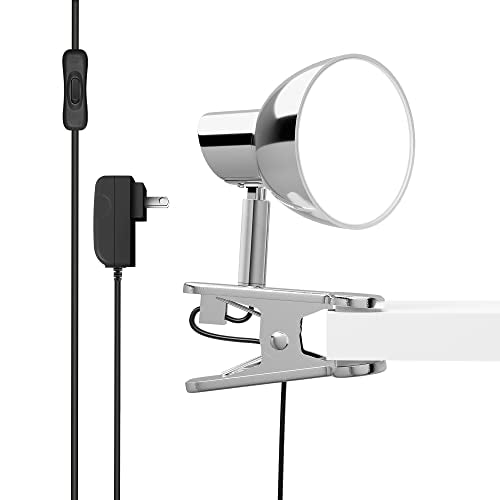 LED Clamp Light,5W Super Bright Desk Lamp, 330° Rotation Small Lamp with Clamp on Desk-Table-Bed Headboard-Cupboard Home Lighting, Modern and Save Sp