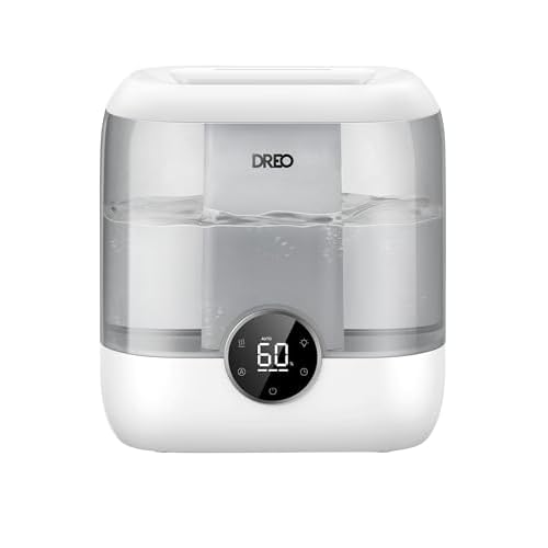 Dreo 6L Humidifiers for Bedroom, Quiet Supersized Cool Mist Ultrasonic Humidifier with Diffuser, 60 Hour Runtime for Home, Nursery, Plant, Gray