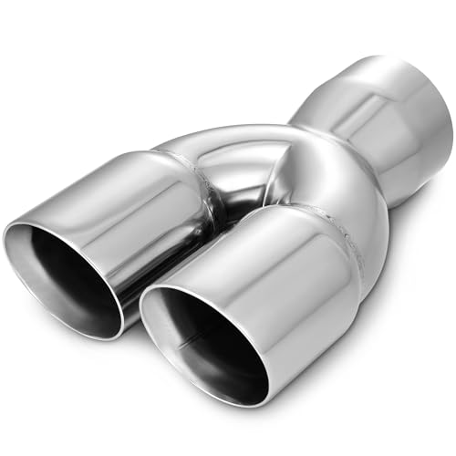 YITAMOTOR Stainless Steel Y Pipe 3" Inch ID Single to 3" Inch ID Dual Exhaust Y Pipe Exhaust, Overall Length 9", Universal, Weld-on, Polished 3"x 3"x