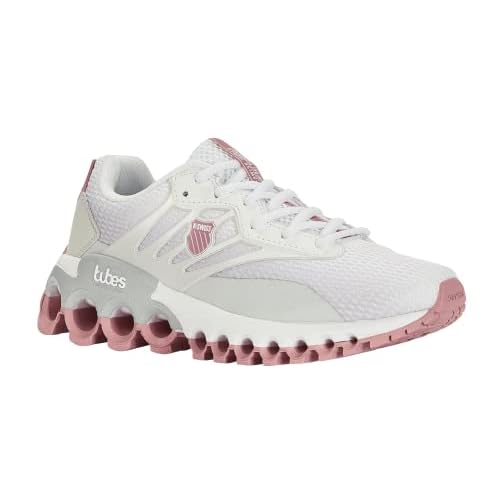 K-Swiss Women's Tubes Sport Training Shoe 6 White-Dawn Blue-Foxglove