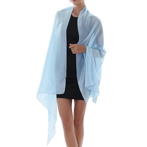 RIIQIICHY Women Shawls and Wraps for Evening Dresses Like Chiffon Silk Scarf Formal Silky Pashmina Shawls for Weddings Beige