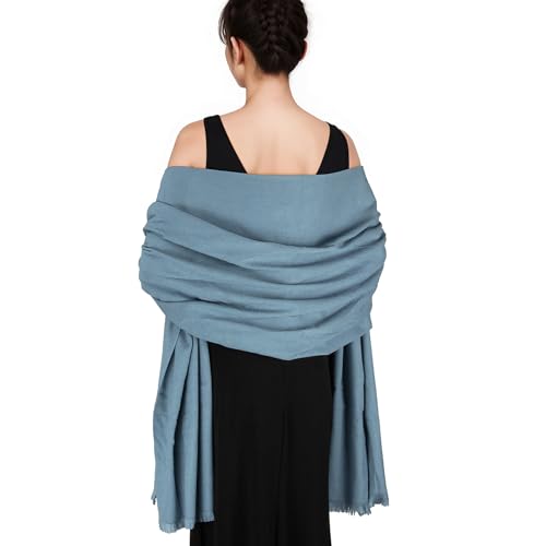 SWAT PANY Pashmina shawls and wraps for Evening Dresses Scarf for Women Winter Shawl Wraps for Women Weedings Blue