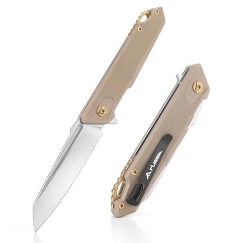 FLISSA Folding Pocket Knife, EDC Knife with D2 Steel Blade and G10 Handle, Pocket Clip, Suitable for Camping, Hiking, Fishing, Daily Use, Outdoor Acti