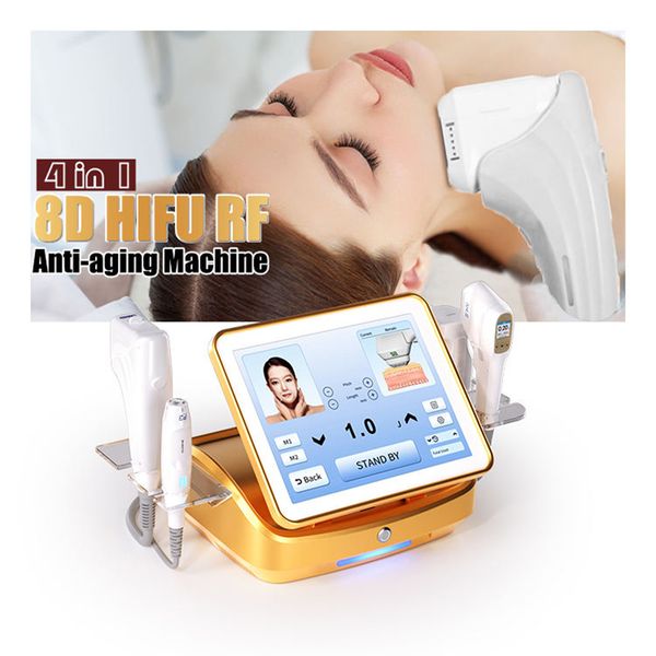 Multifunction Rf Fractional Face Lifting Facial Skin Tightening Wrinkle Remover Hifu Machine Smas 4 In1 Microneedle Rf 4d Hifu Beauty Machin