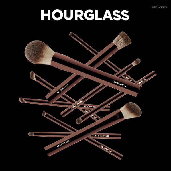 Makeup Brushes Makeup Brushes Makeup Brushes 10PcsSet Hourglass Powder Eyeshadow Domed Crease Make Up Brush Stippling Angled Shadow Brow Wit