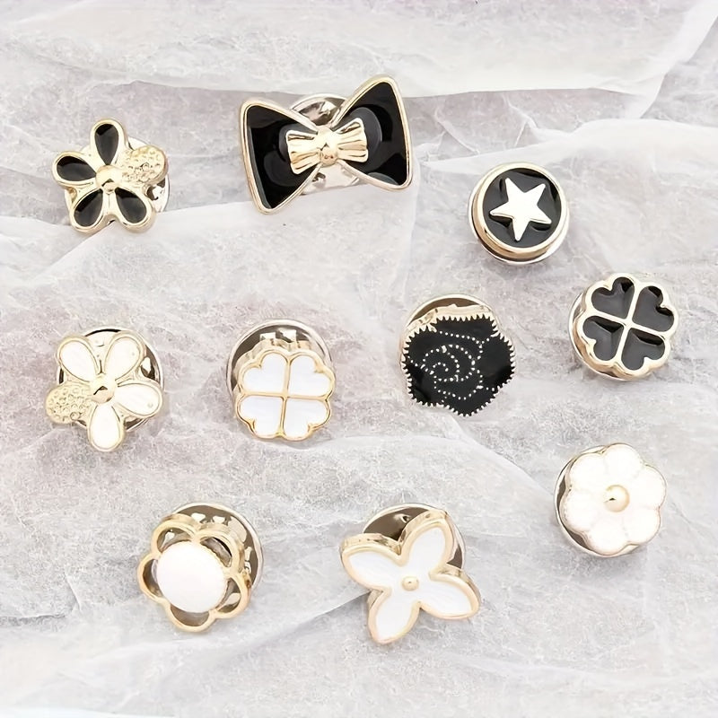 TEMU 10pcs Elegant Invisible Safety Pins - No-pin Design, Secure Fasteners For Blouses, Dresses, Jackets - Elegant Shirt Clips For Women's Clothing -