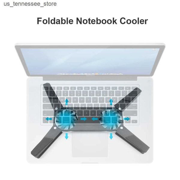 Laptop Cooling Pads USB Powered Laptop Cooling Pad with Double 60mm Fans Foldable Cooler Pad Laptop Stand for Notebook Laptop PC Computer J2
