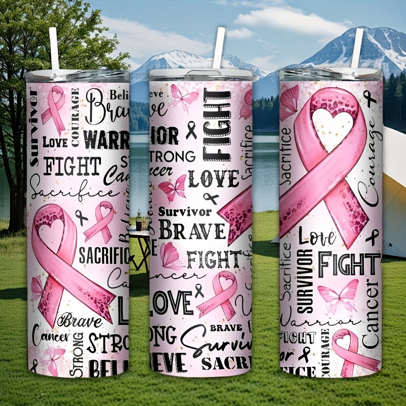 TEMU 20oz Inspirational Stainless Steel Insulated With Lid & Straw - Bpa-free, Hand-wash Only, Coffee & Water - Ideal Gift For Birthdays, Holidays,