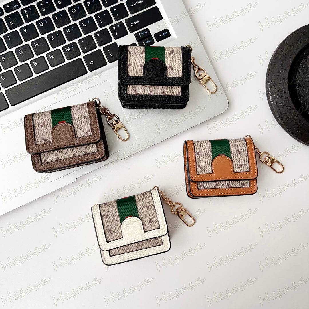 Luxury Earphone Protactor Case for Airpods 1 2 3 Pro Pro2 4 Earbuds Charging House Storage Holder Leather Protction Cover Bluetooth Headset Letter D