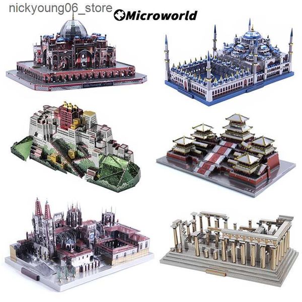 3D Puzzles Microworld 3D Metal Styling Puzzles Games Famous Tower Buildings Models DIY Assemble Kit Jigsaw Toys Birthday Gift For Adult L240