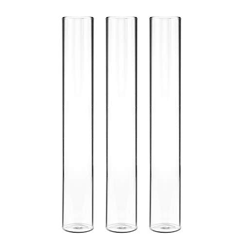 Kingbuy 3 Pack 6.7 Inch Glass Test Tube Replacement Propagation Tube Indoor Hydroponic Clear Flower Vase