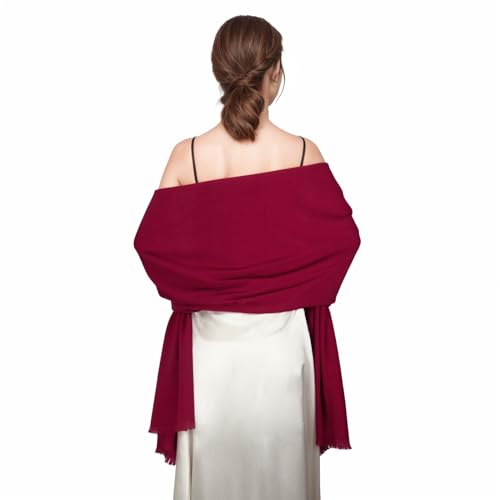 RUI VTRON Shawl Wraps for Women Pashmina Shawls and Wraps for Evening Dresses Large Soft Scarf Winter Scarf Wedding Shawl… Wine