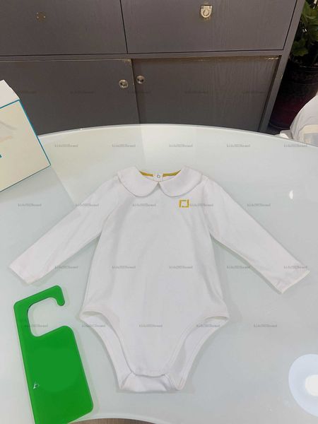 New newborn jumpsuits Embroidered logo infant bodysuit Size 80-120 kids designer clothes Doll collar design baby onesie