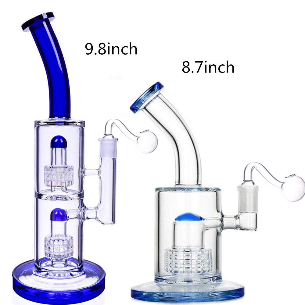 Stereo Matrix Perc Glass Bongs Recycler Water Bong Hookah Bubbler Thick Smoking Pipe Oil Burner Dab Rigs