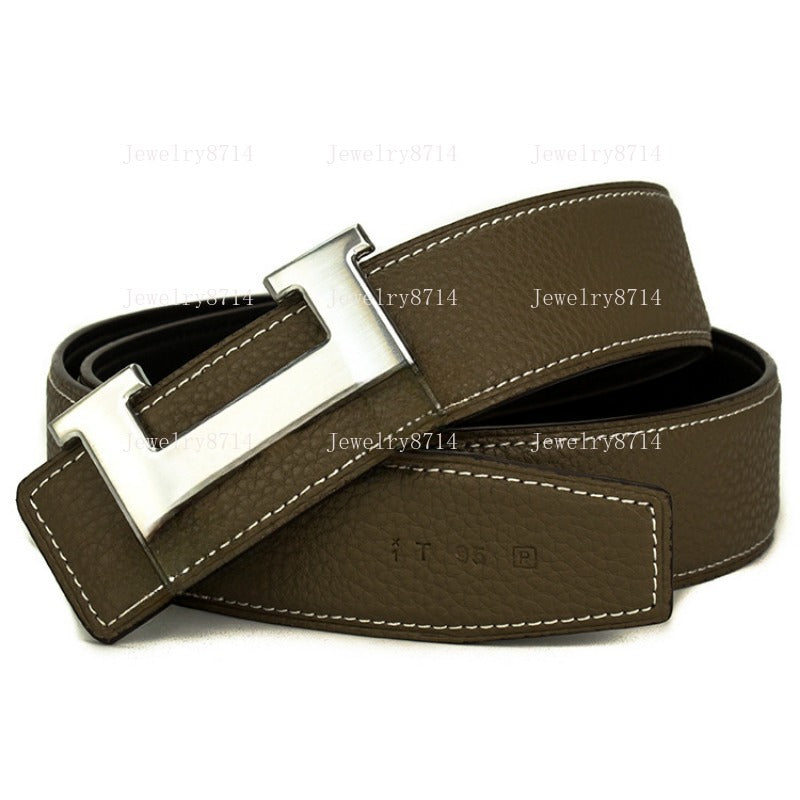 Luxury designer belt, men&#039;s belt, women&#039;s designer genuine leather cowhide, 3.8 cm wide, large smooth black buckle, women&#039;s belt, let