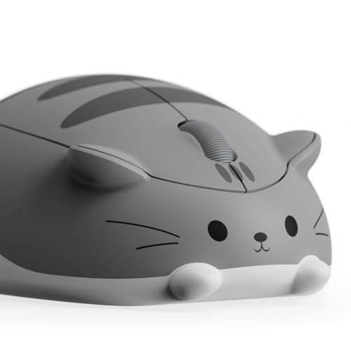 Akko Niedliche kabellose Maus mit Katzenmotiv, Gaming-Maus, Tri-Mode-Verbindung Bluetooth 3.0-5.0-2.4G USB-A-Empfänger, leiser klick, niedliche kabel